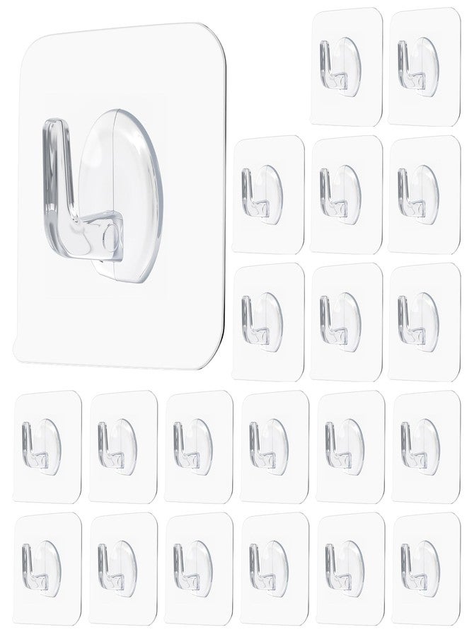 Matwsec 20PCS Self Adhesive Hooks for Hanging, Wall Hooks Transparent Waterproof Sticky Hook for Keys, Bathroom, Shower, Outdoor, Kitchen, Door, Home Improvement, Utility - Image 1